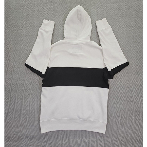 True Religion Men's Pullover Colorblock Hoodie Sweatshirt White Black 103140 LG - Picture 3 of 16